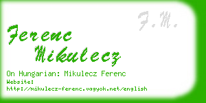 ferenc mikulecz business card